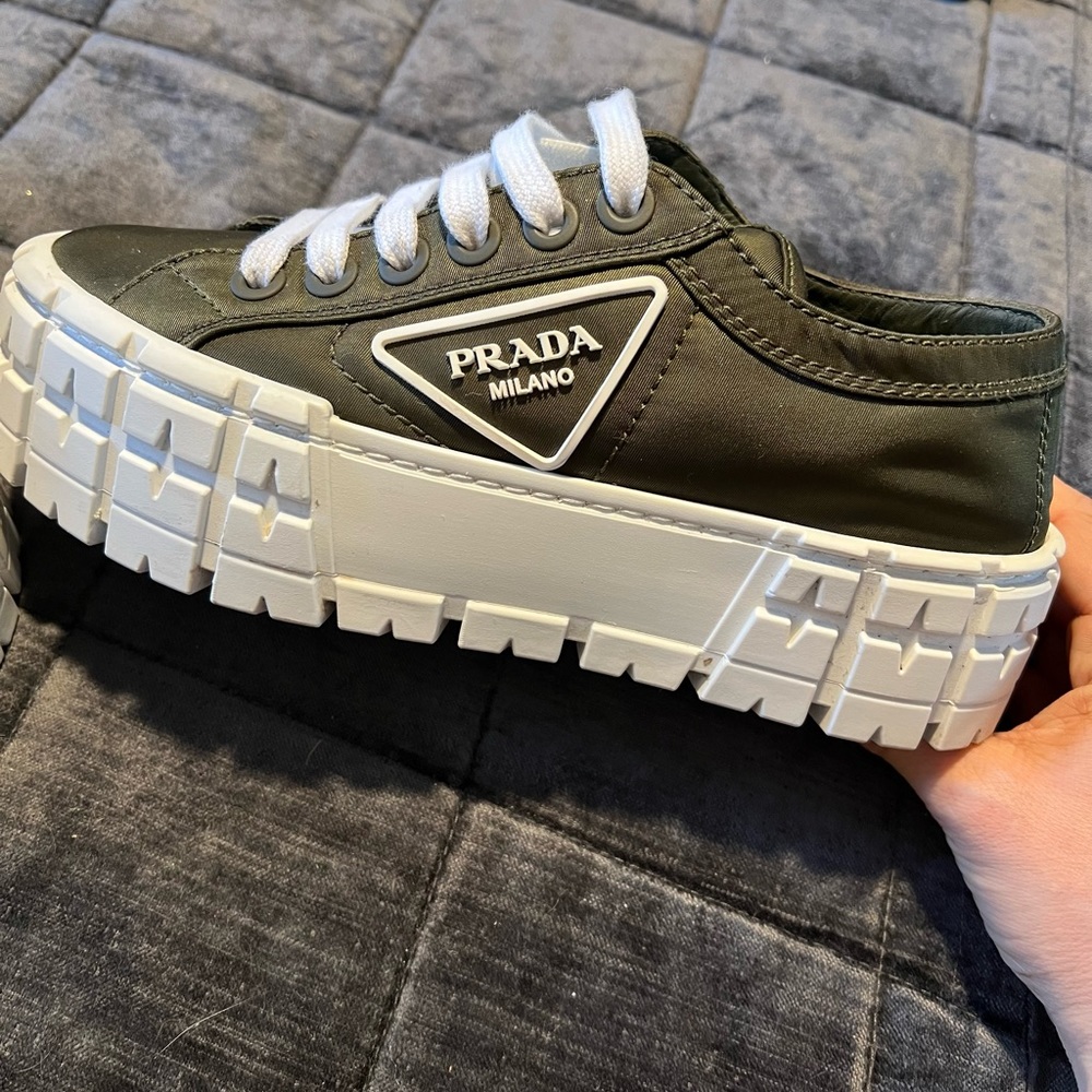 Prada Double Wheel Nylon Gabardine Sneakers